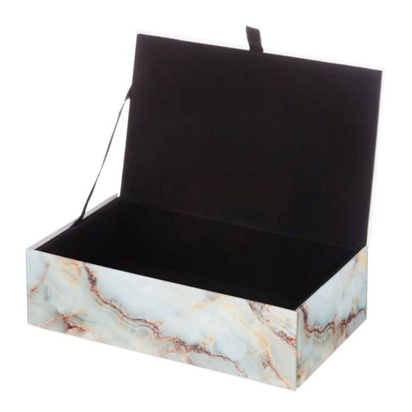 At Home Golden Vein Glass Decorative Storage Box - Picture 2 of 10